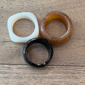 Zara Cream, Brown, and Black Bangles